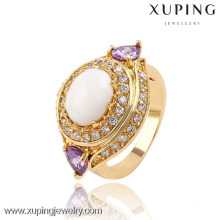 13749 Xuping jewellry moda 18k banhado a ouro anéis anel de noivado de pedra